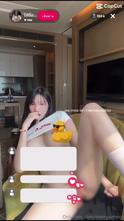 คลิปหลุด merryxming น้องหมิงไลฟ์สดโชว์นมใหญ่ หีขาวจุกชมพู OnlyFans